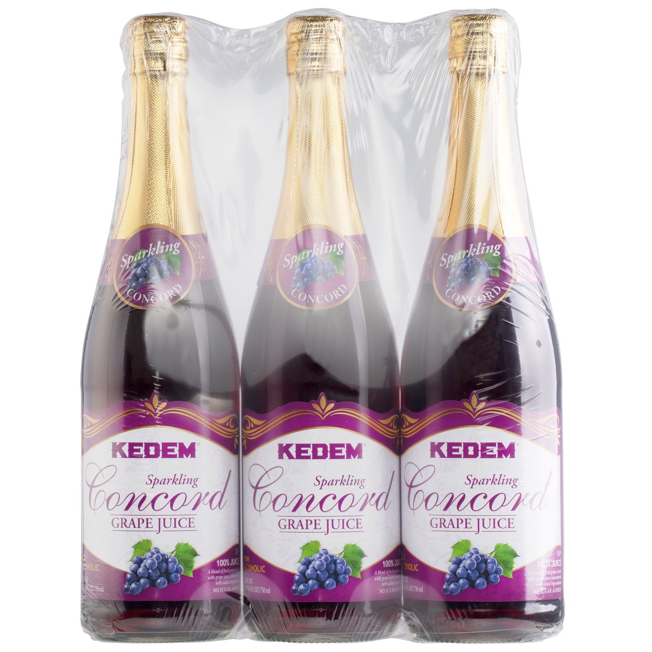Kedem Sparkling Concord Grape Juice 3/25.4 fl oz (2.38 Quarts) - Image 1