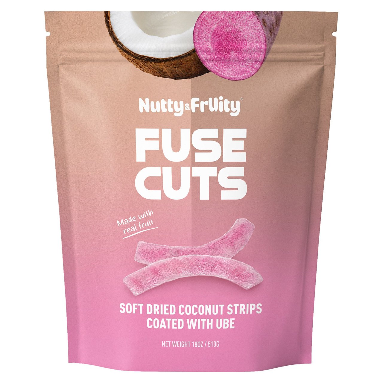 NUTTY AND FRUITY UBE COCONUT STRIPS 18 OZ - Image 1