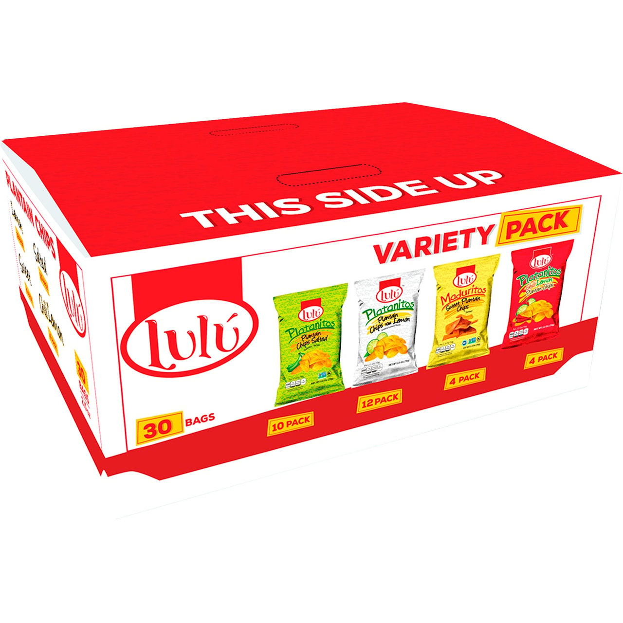 Lulu Plantain Chips Variety Pack, 30/2.5 oz (4.69 lb) - Image 1