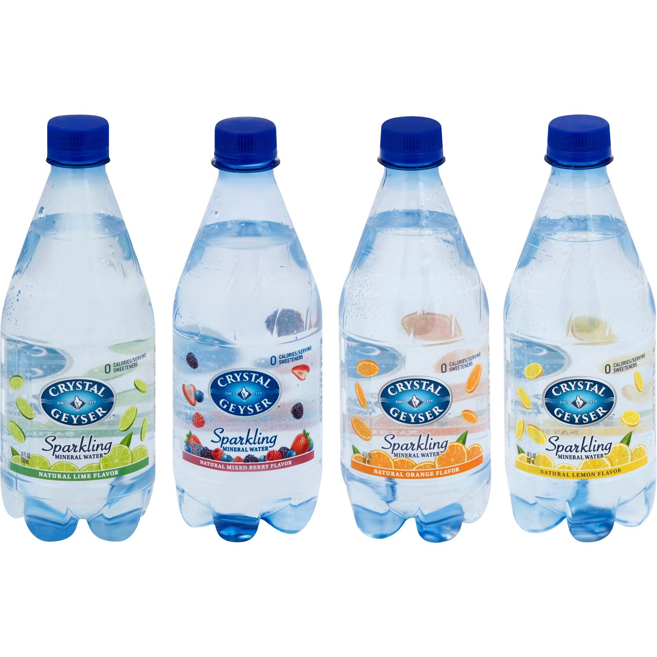 Crystal Geyser Sparkling Variety Water, 28 Pack, 18 oz Each - Image 1
