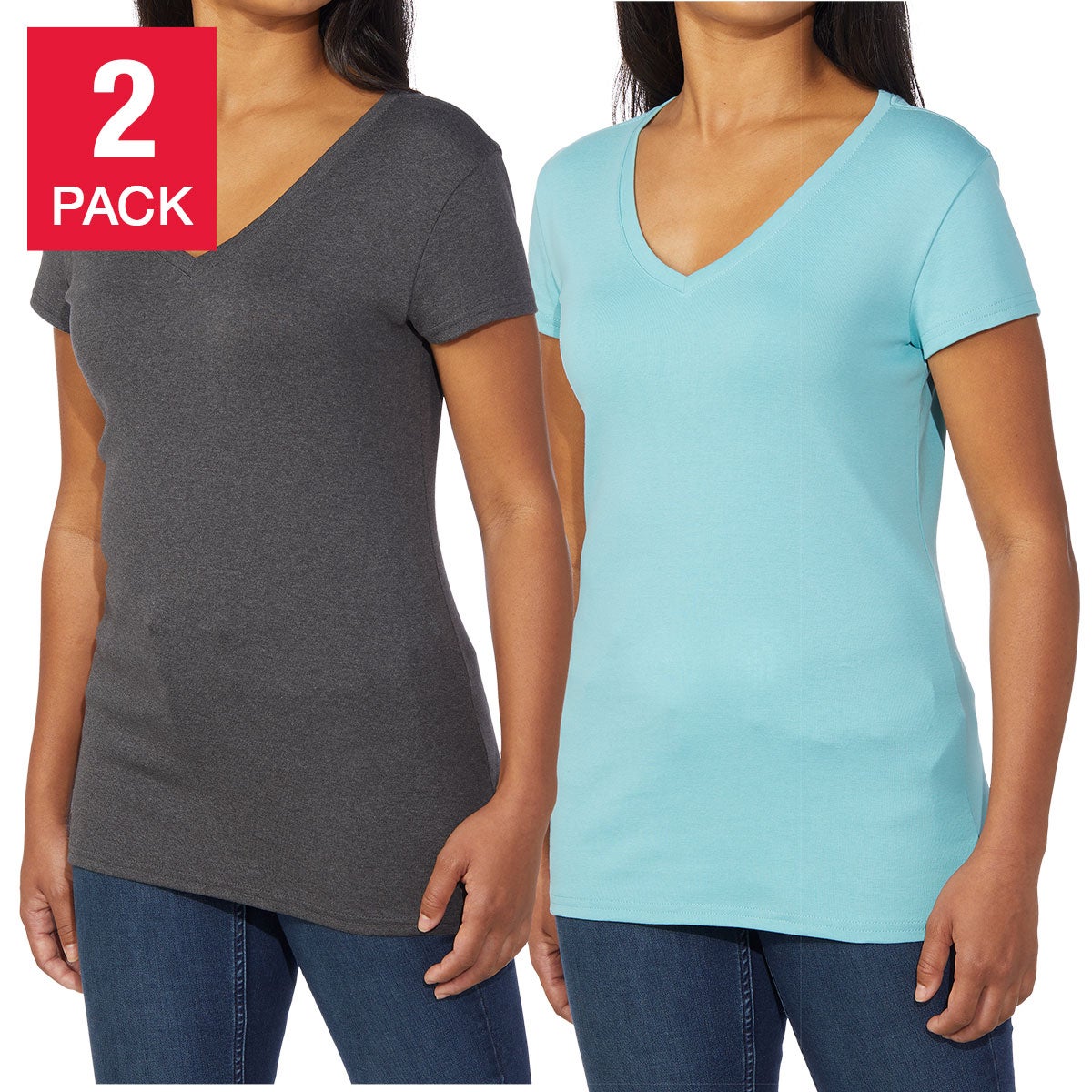 Kirkland Signature Ladies Pima Cotton V-Neck Tee - Image 1