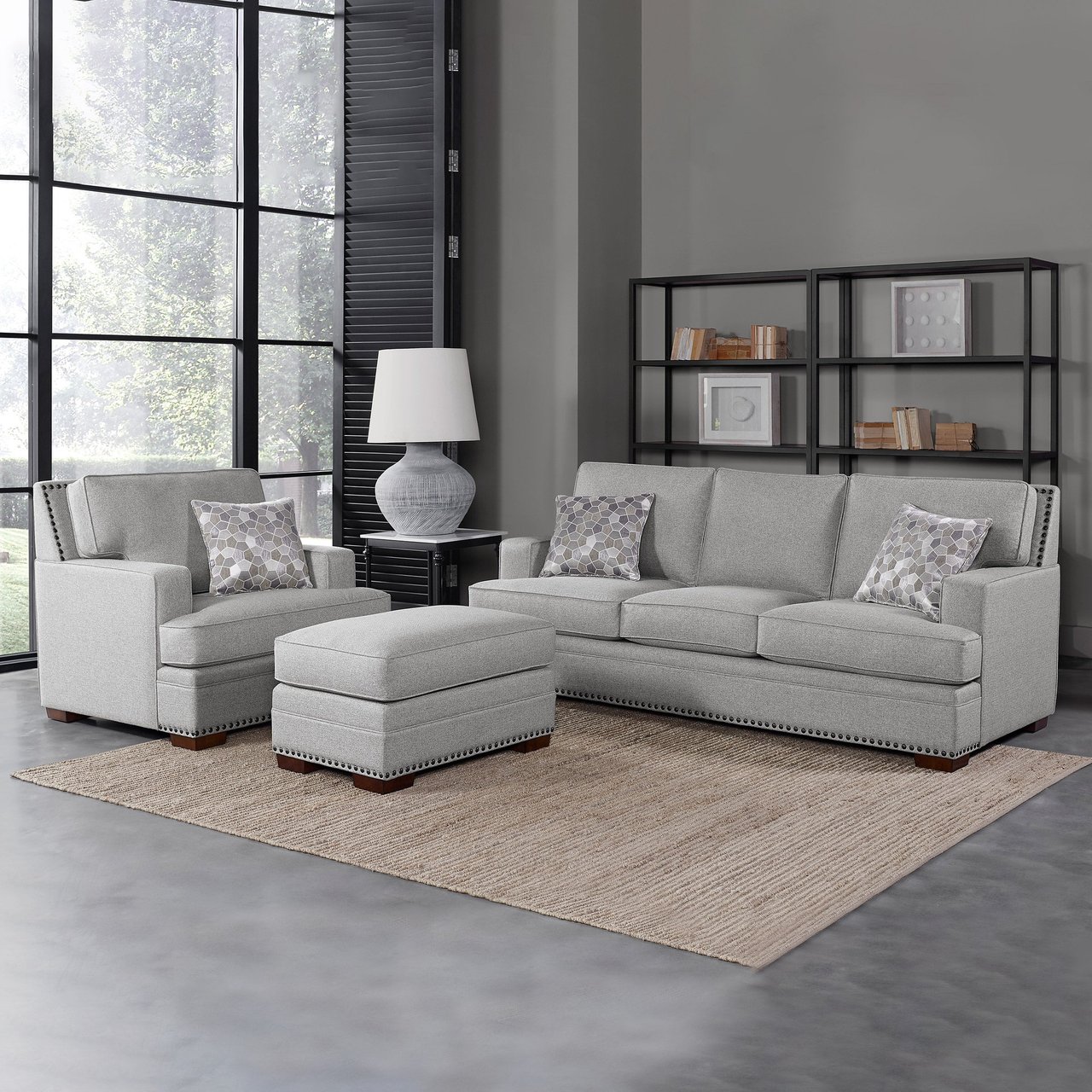 Garrison Fabric Sofa, Chair and Ottoman - Image 1