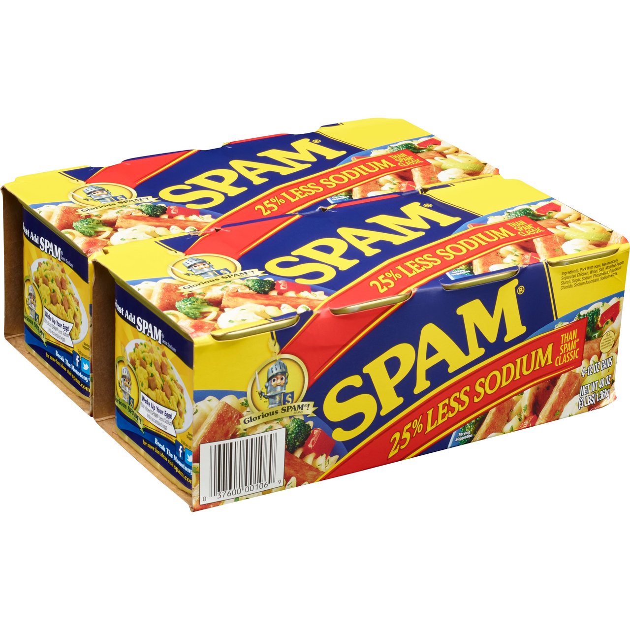 SPAM Less Sodium, 12 oz Cans, 8-Count - Image 1
