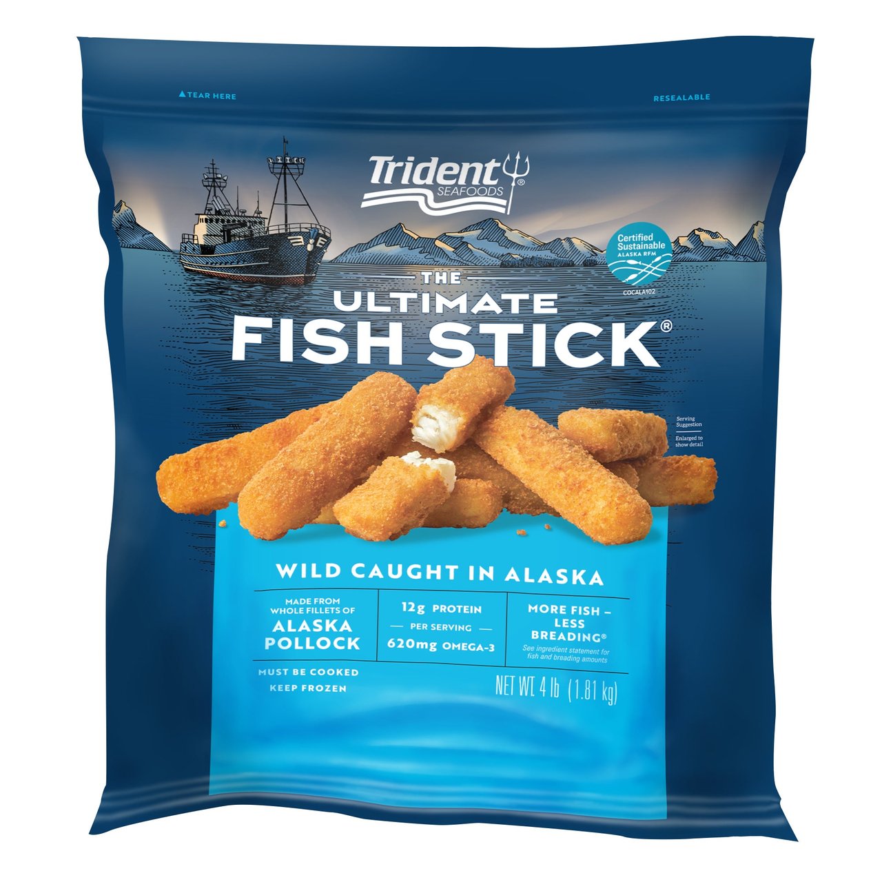Trident Seafoods Panko Fish Sticks 4 lb - Image 1