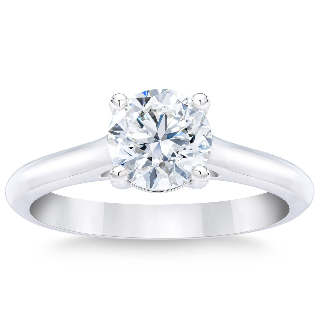 1.20 ct Round Brilliant Platinum Solitaire Ring, VVS2 Clarity, H Color - Image 1