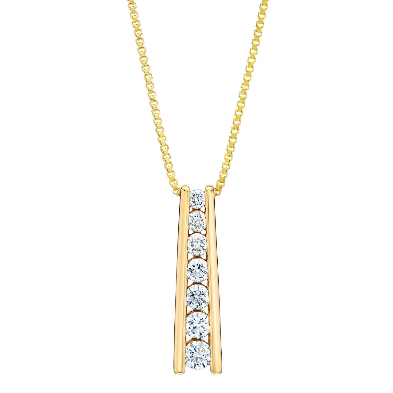 14kt Yellow Gold VS2 I 0.50ctw Round Diamond Pendant - Image 1