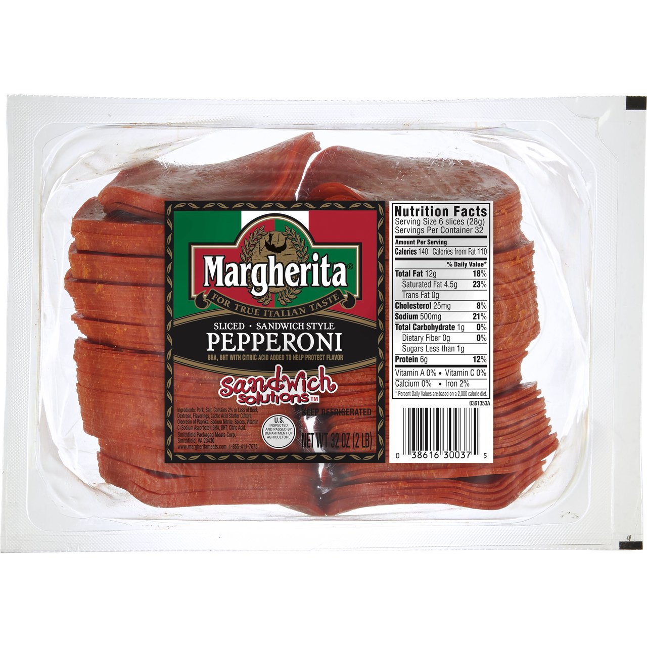 Margherita Sandwich Style Sliced Pepperoni 2 lbs
