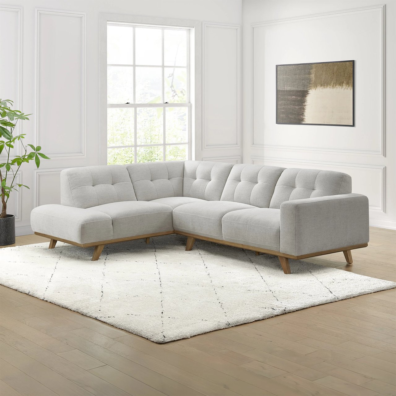 Aiden & Ivy Aeva Fabric Sectional with Chaise - Image 1