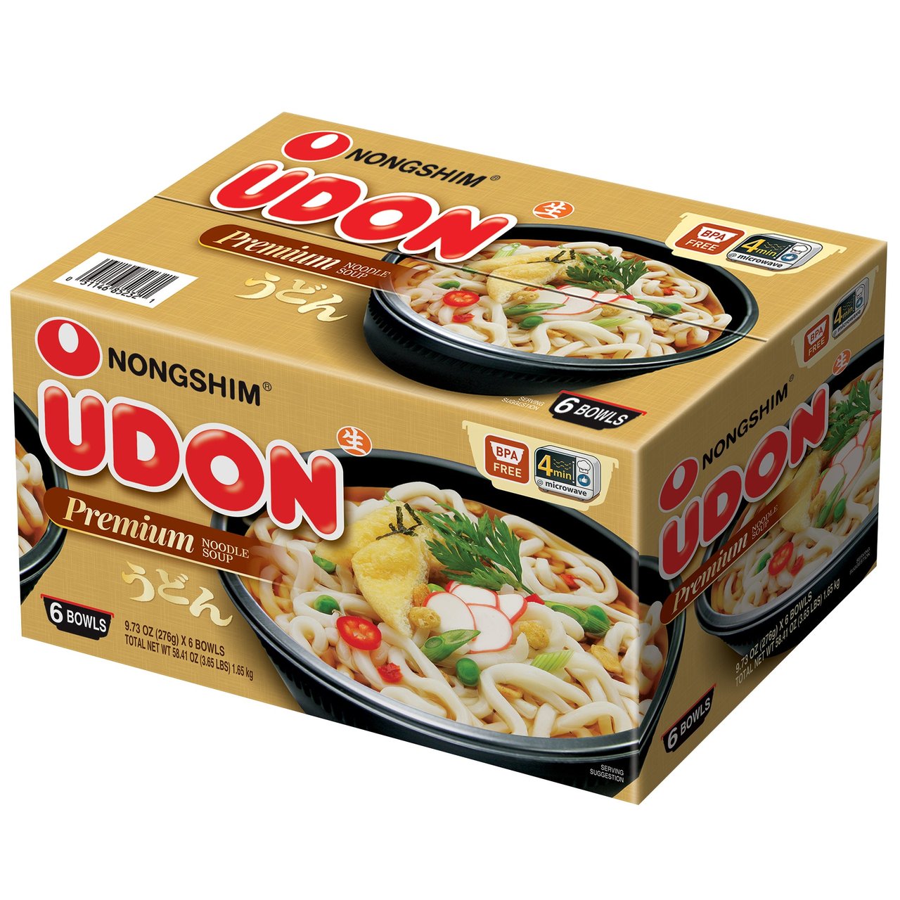 Nongshim Udon Noodle Bowl 6/9.73 oz (3.64 lbs) - Image 1