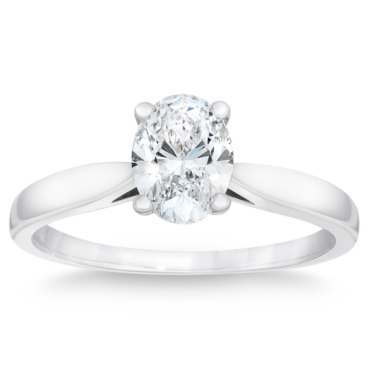 1.50ct Oval Diamond Platinum Solitaire Ring, VS2, "I" Color - Image 1