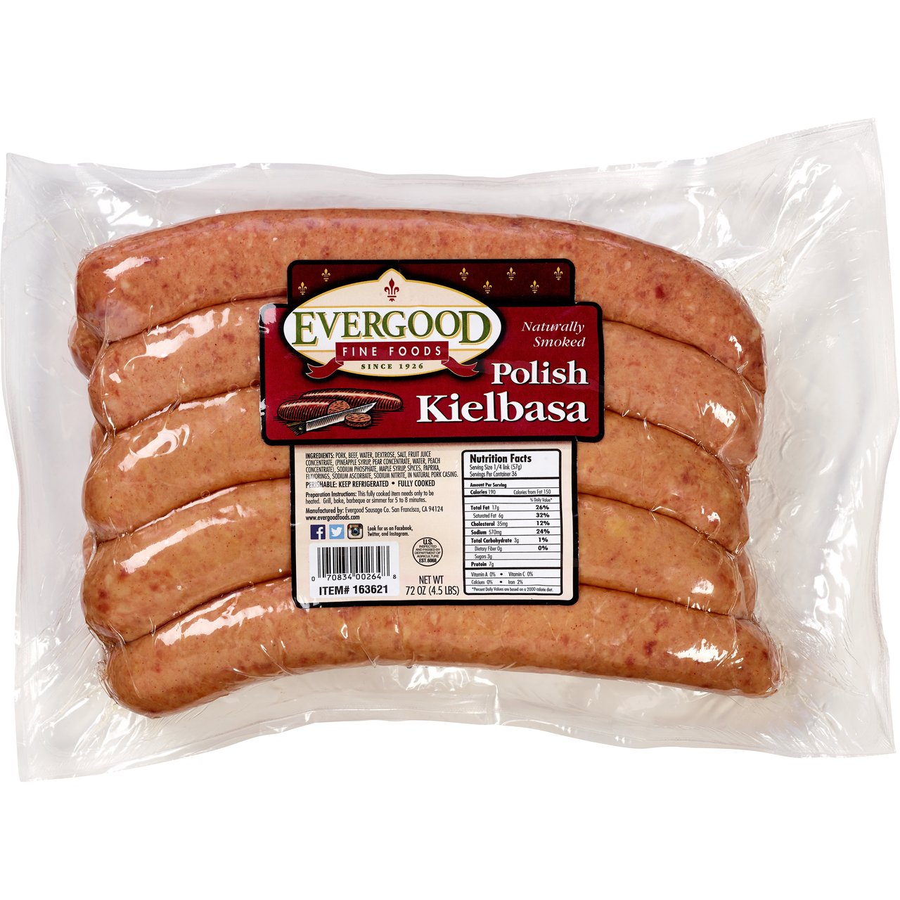 Evergood Polish Kielbasa 4.5 lbs