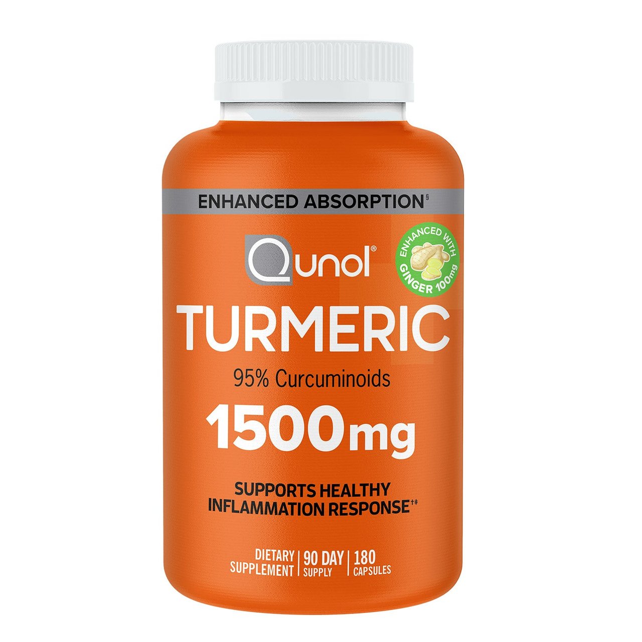 Qunol Turmeric 1500mg, 180 Capsules - Image 1