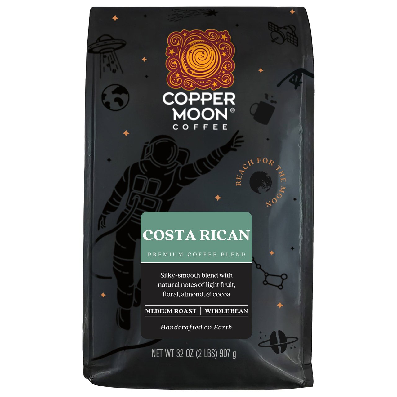 COPPER MOON COFFEE COSTA RICAN WHOLE BEAN 2 LBS - Image 1