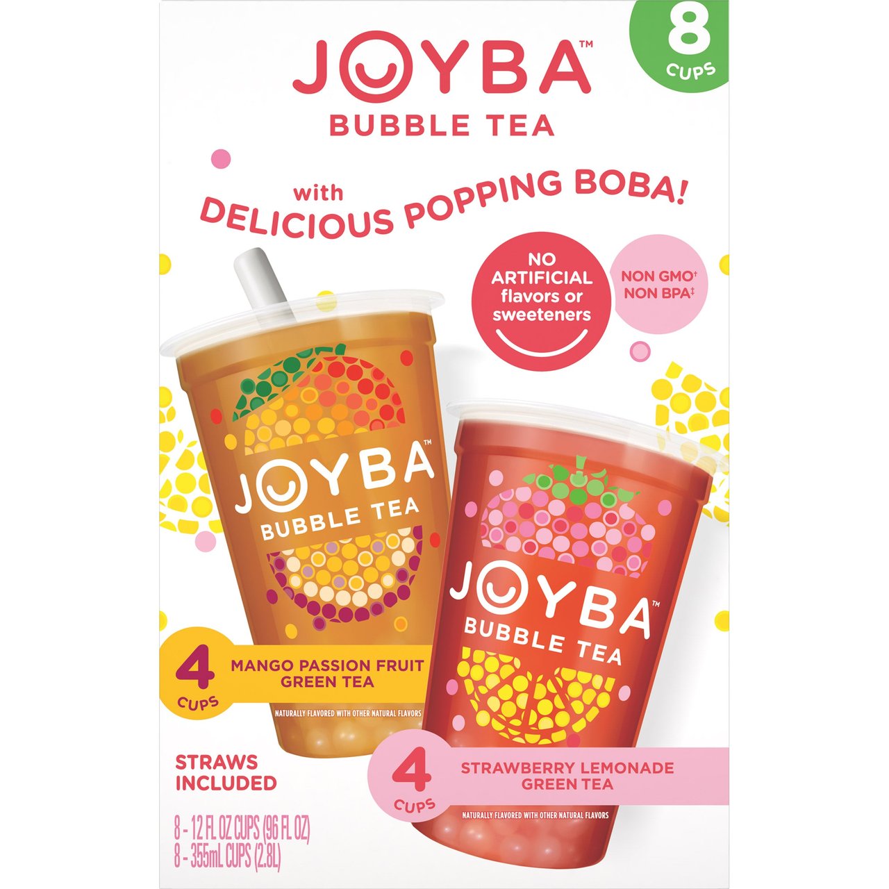 Joyba Bubble Tea 8-Pack, 12 Ounce Cups - Image 1