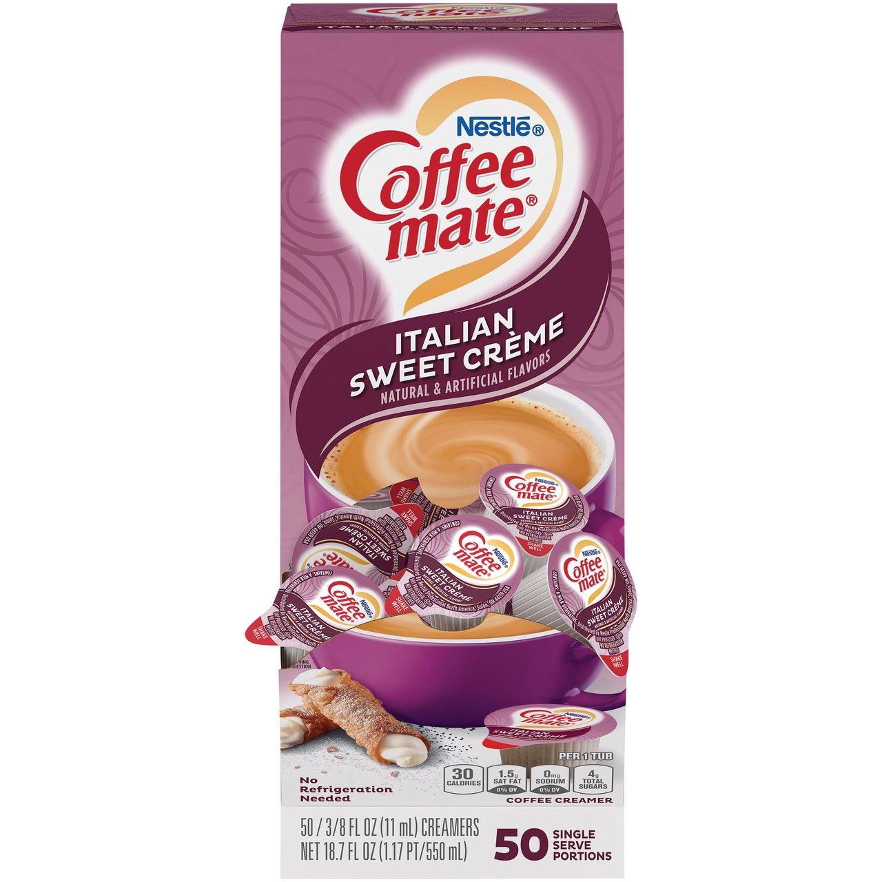 Nestlé Coffee-mate Italian Sweet Crème Liquid Creamer Singles, 50 Count - Image 1