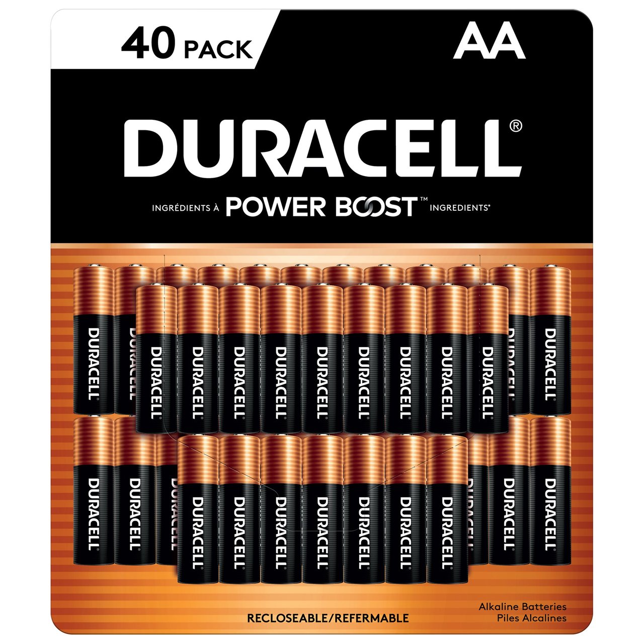 Duracell Power Boost Alkaline Batteries AA 40pk - Image 1
