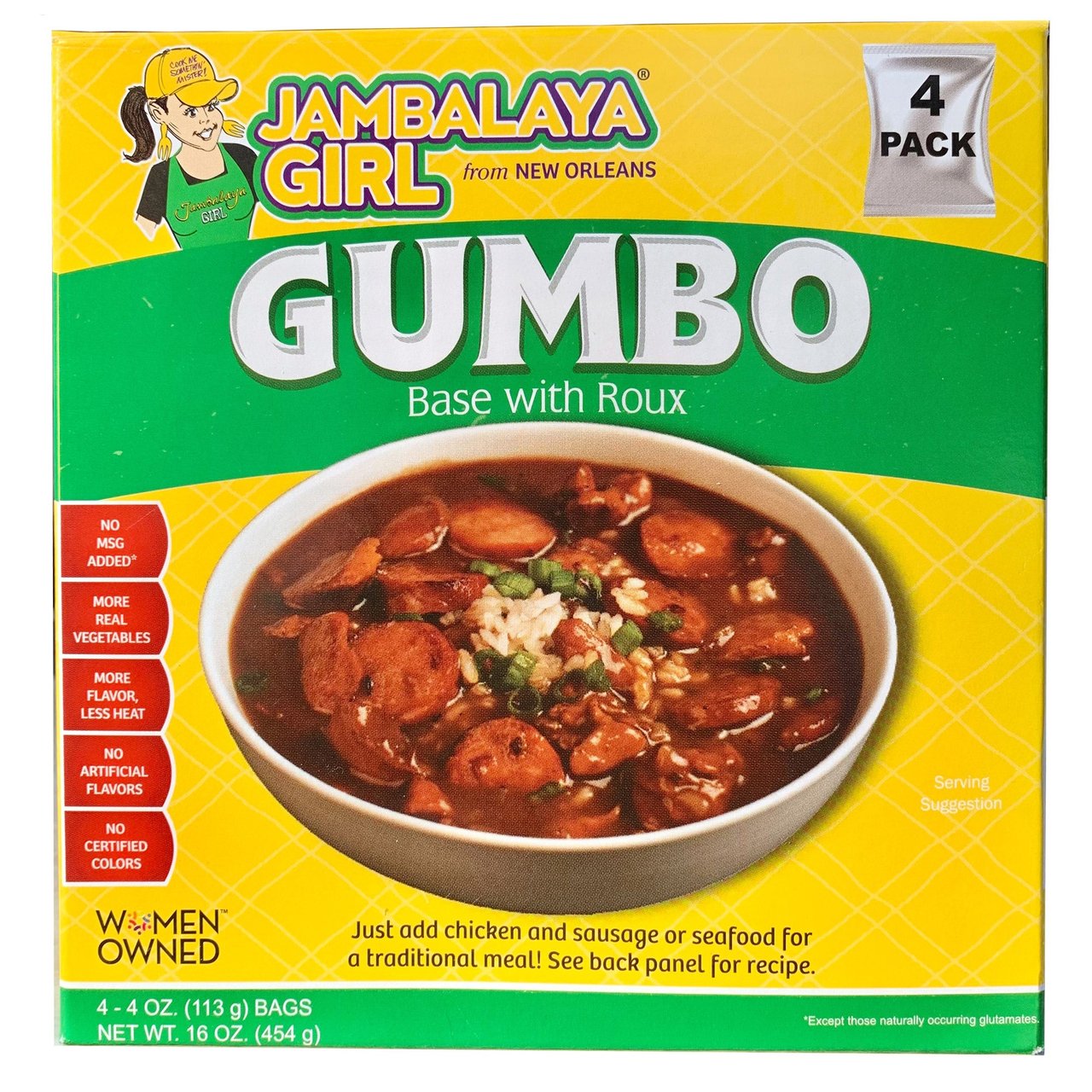 Jambalaya Girl Gumbo Base with Roux, 4-Pack (4 oz Each) - Image 1