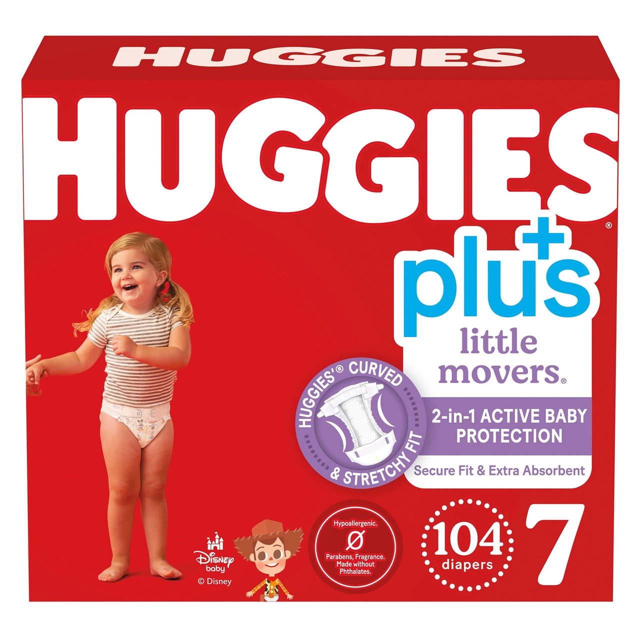 Huggies Little Movers Plus Size 7 - 104 Count - Image 1