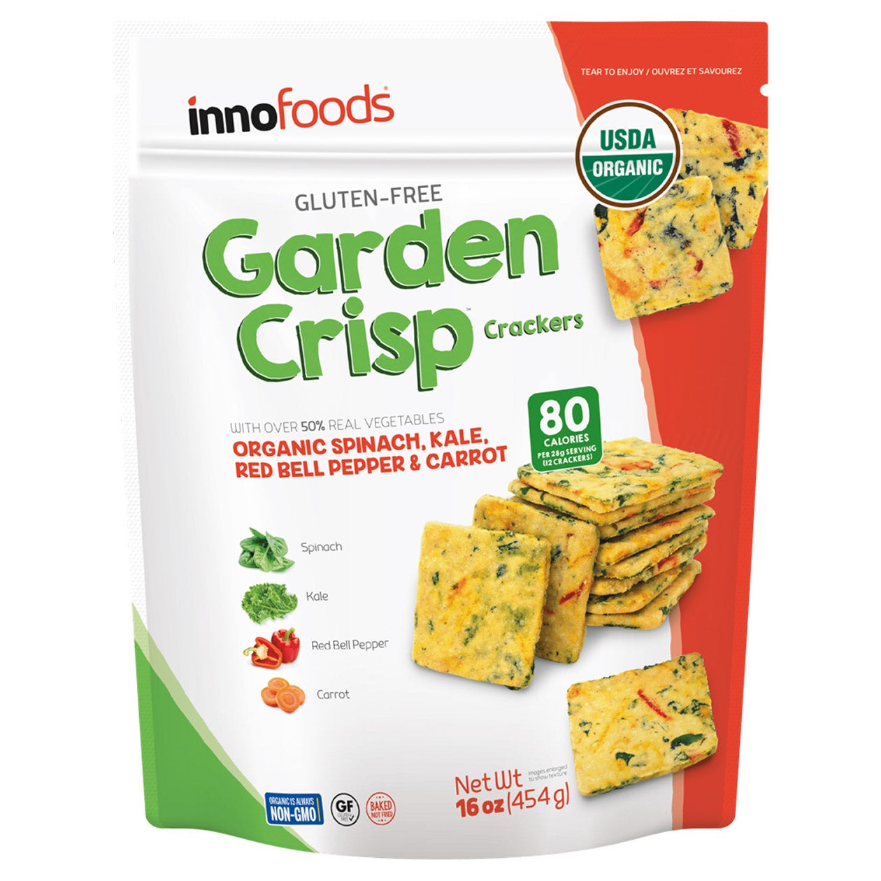 Innofoods Organic Gluten-Free Garden Crisp Crackers, 16 oz - Image 1