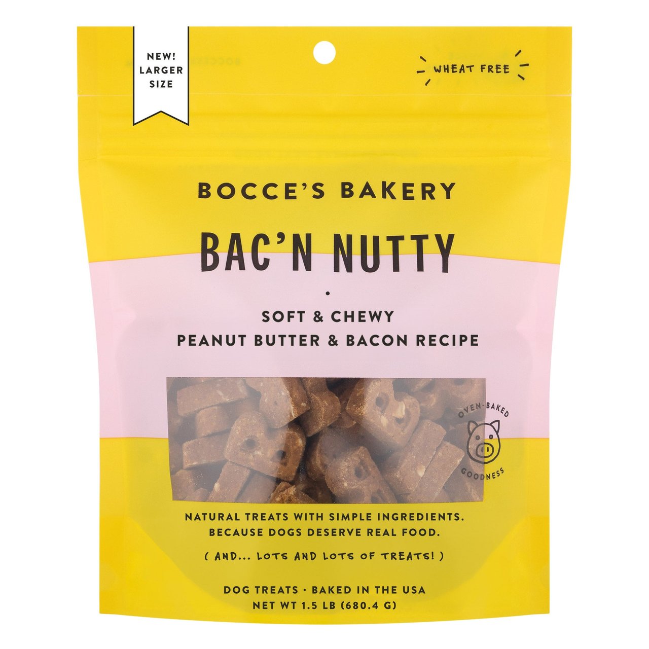 Bocce's Bakery Bac'n Nutty Soft & Chewy Dog Treats, 24 oz - Image 1