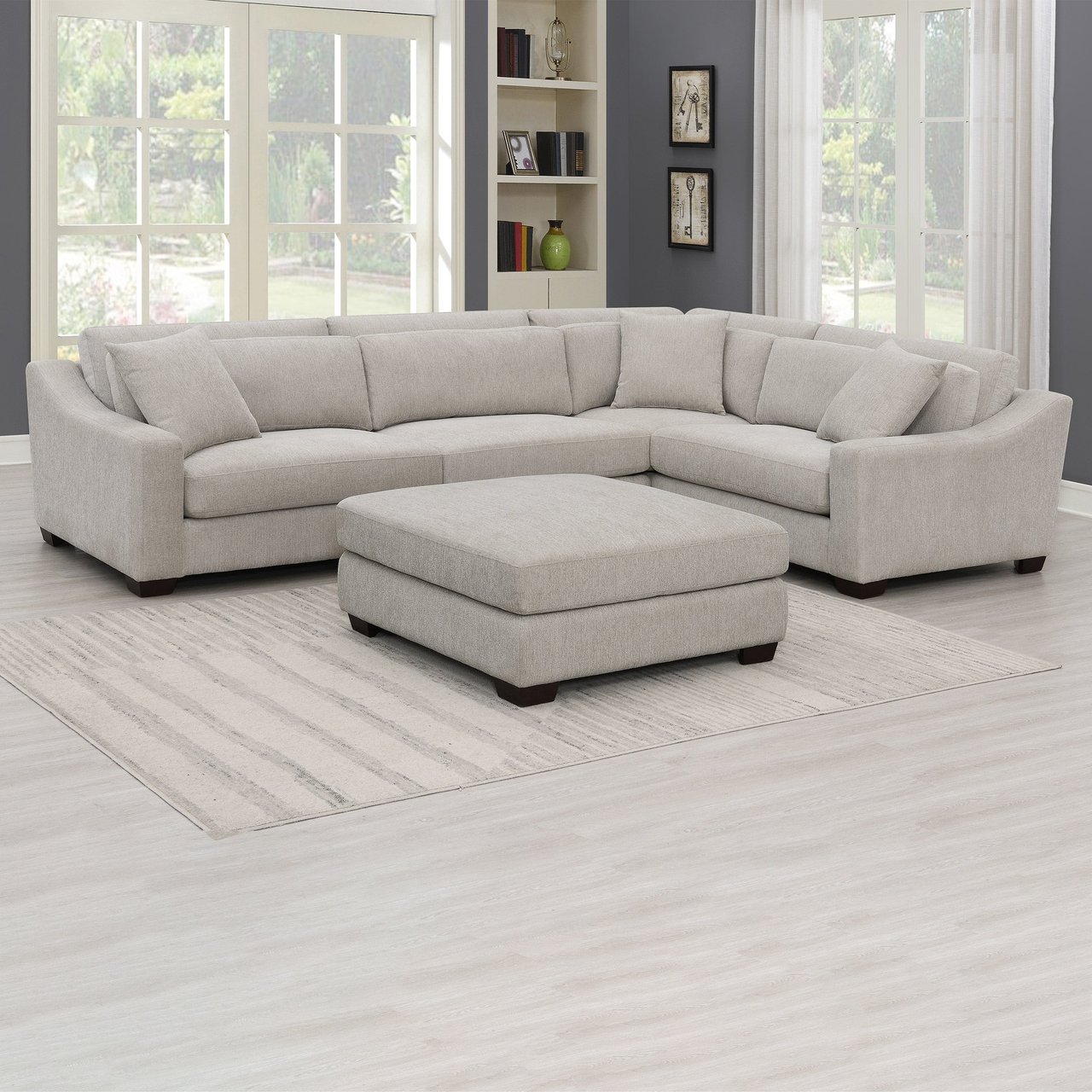 Evelynne Fabric Sectional with Ottoman - Image 1