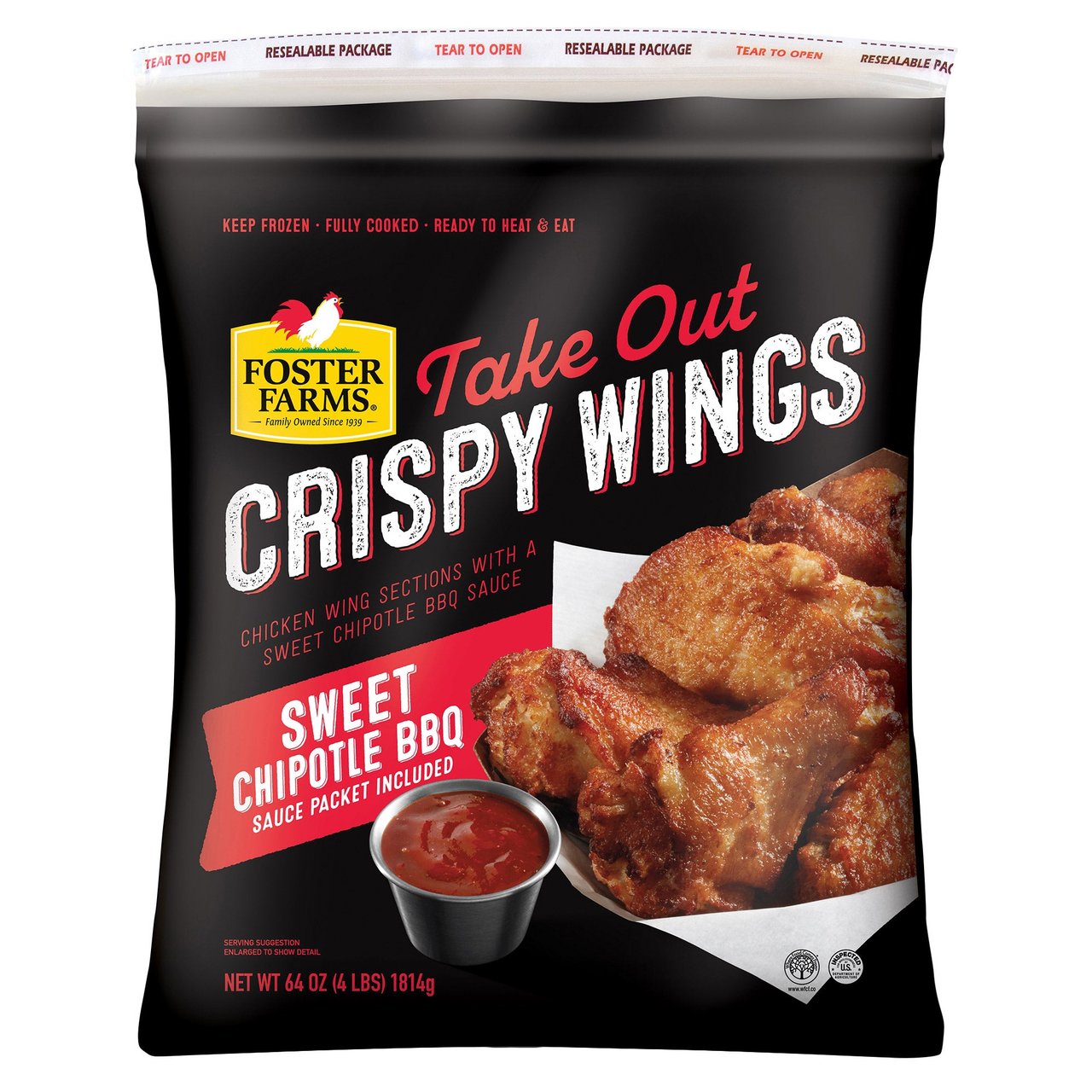 Foster Farms Crispy Wings Sweet Chipotle BBQ 4 Pounds - Image 1