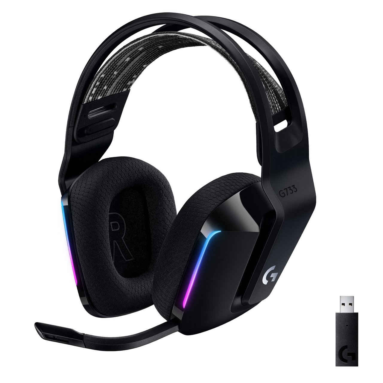 Logitech G733 Wireless Over-Ear Gaming Headset - Black - Image 1
