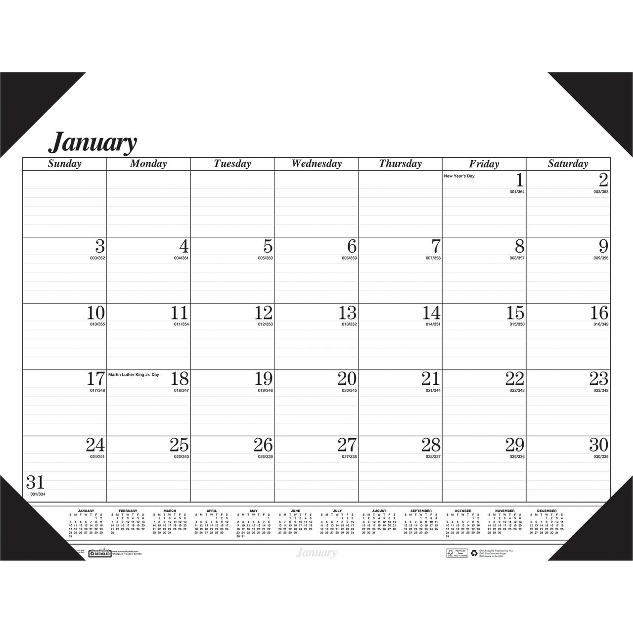 House of Doolittle Monthly Desk Pad Calendar HOD0124