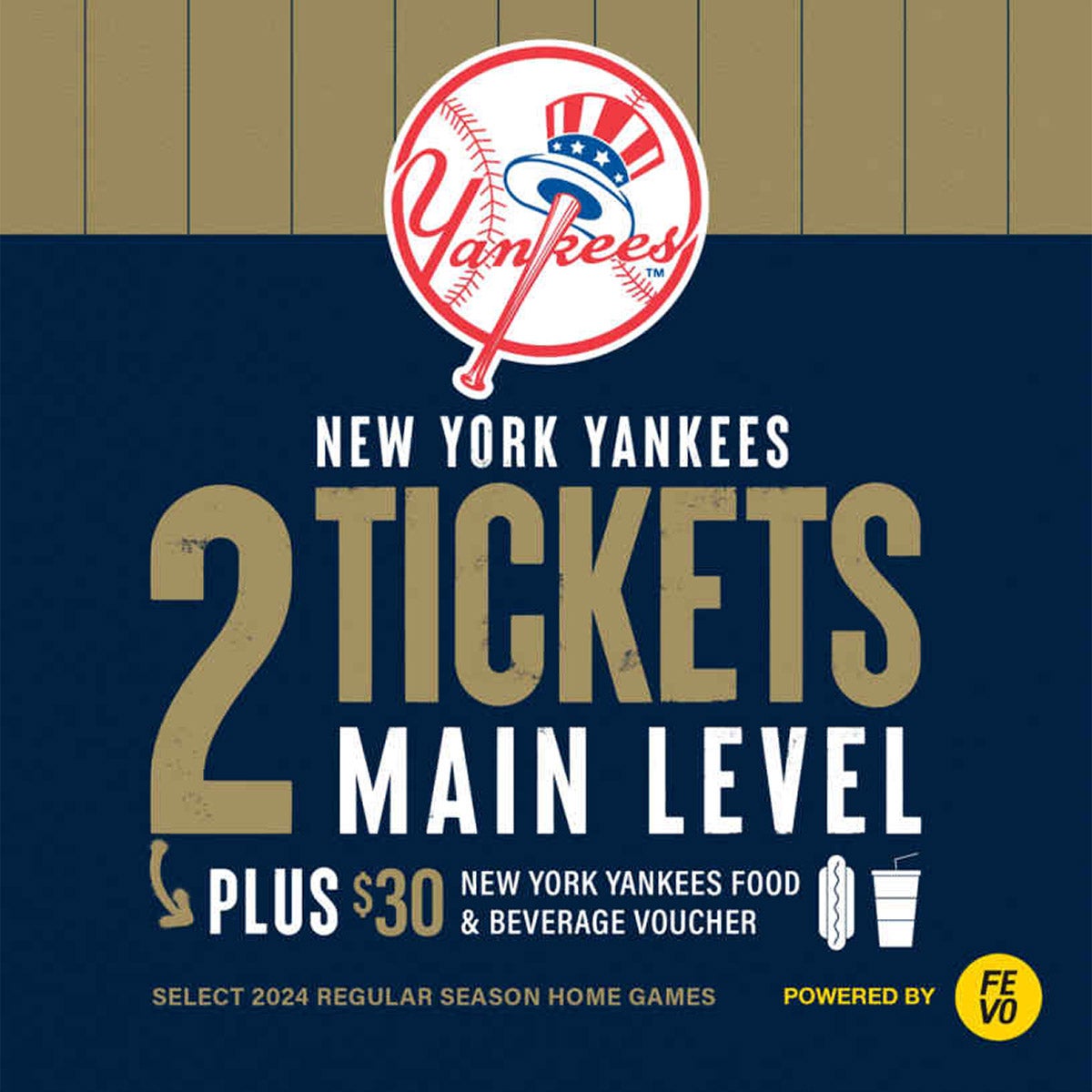 MLB - New York Yankees 2 Main Level Tickets, Item is Non-Refundable
