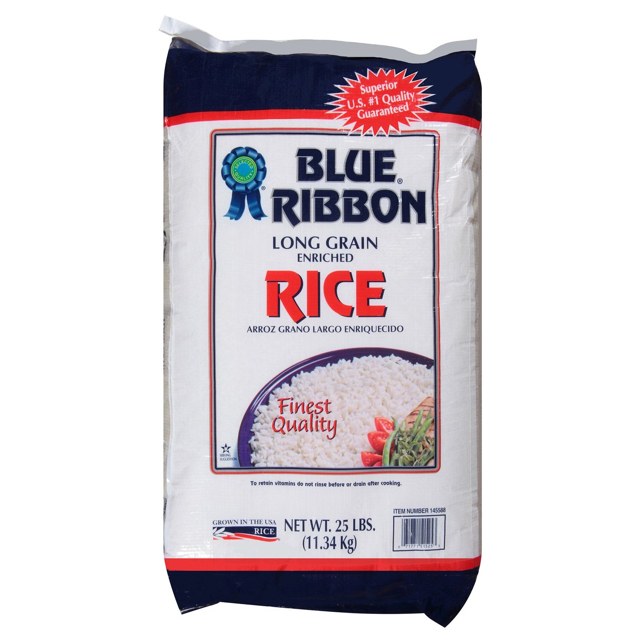 Blue Ribbon US #1 Long Grain Rice, 25 lbs