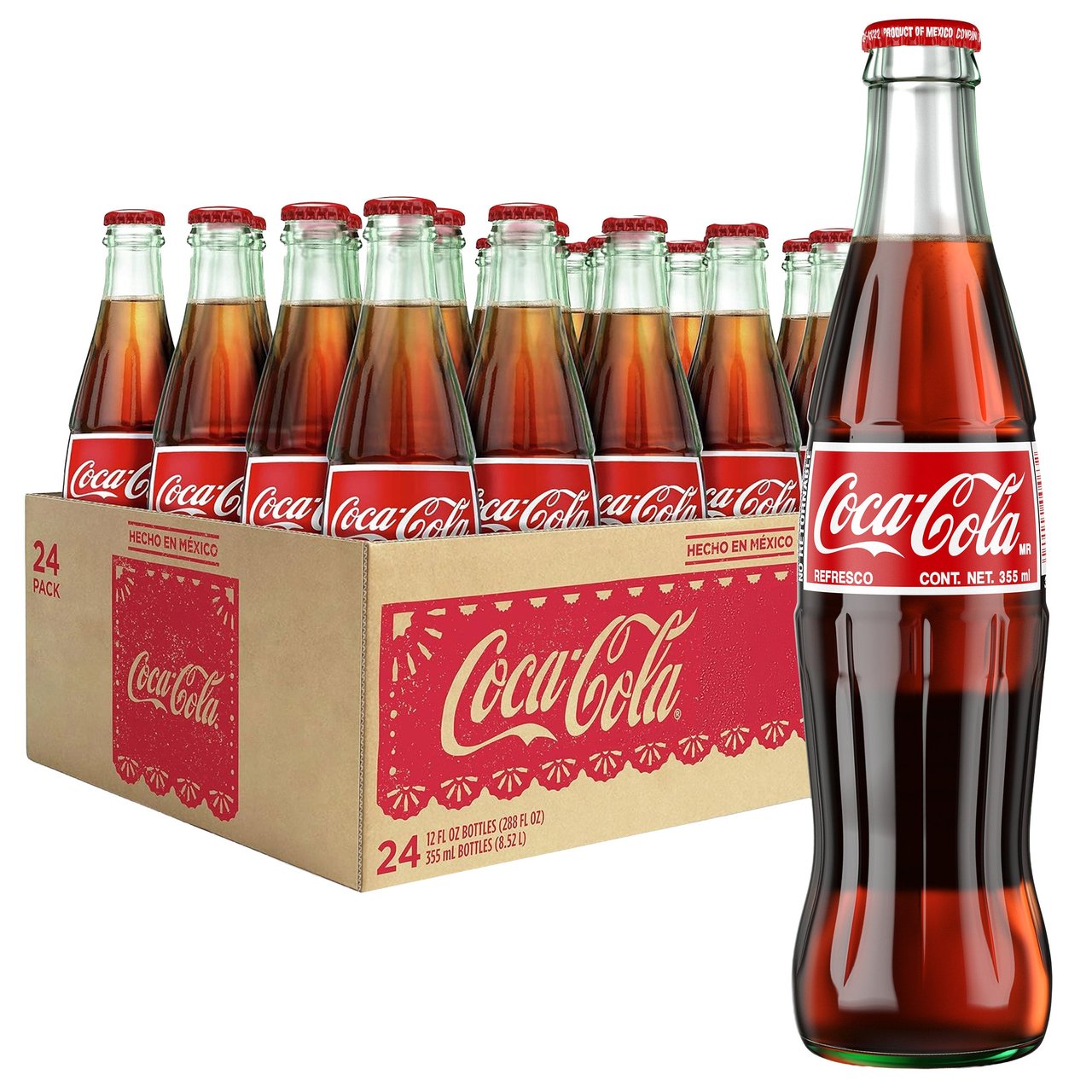 Coca-Cola de Mexico 24 Count / 12 oz Glass Bottles - Image 1
