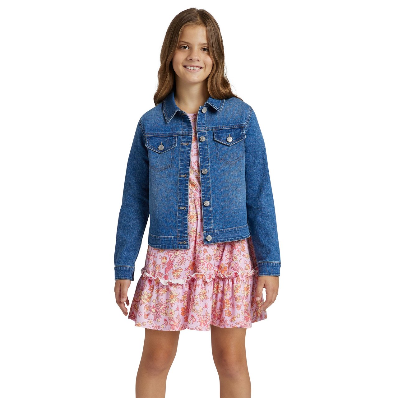 BCBG Youth Dress & Denim Jacket Set - Image 1