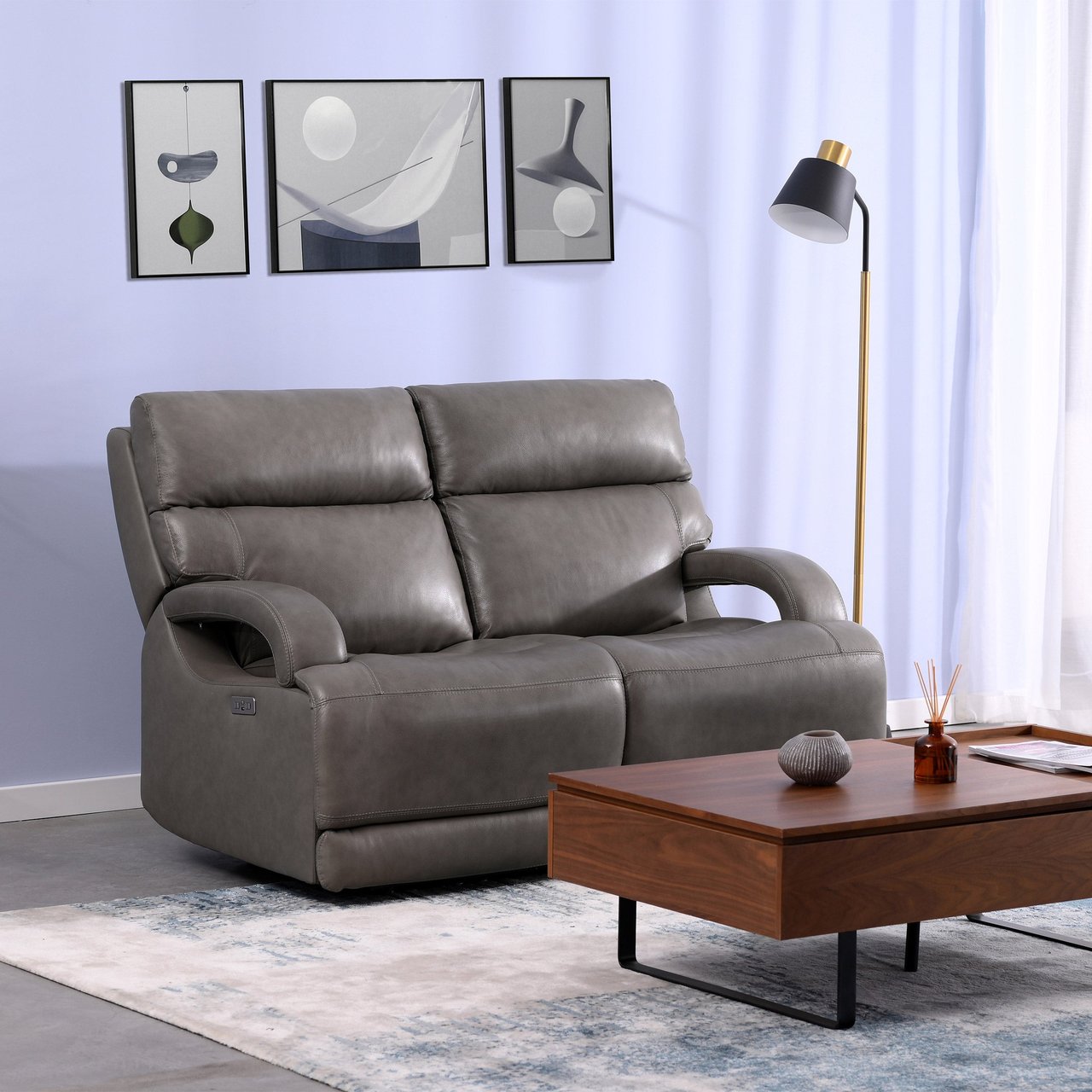 Simon Li Leather Power Reclining Loveseat (#1325816) - $269.97
