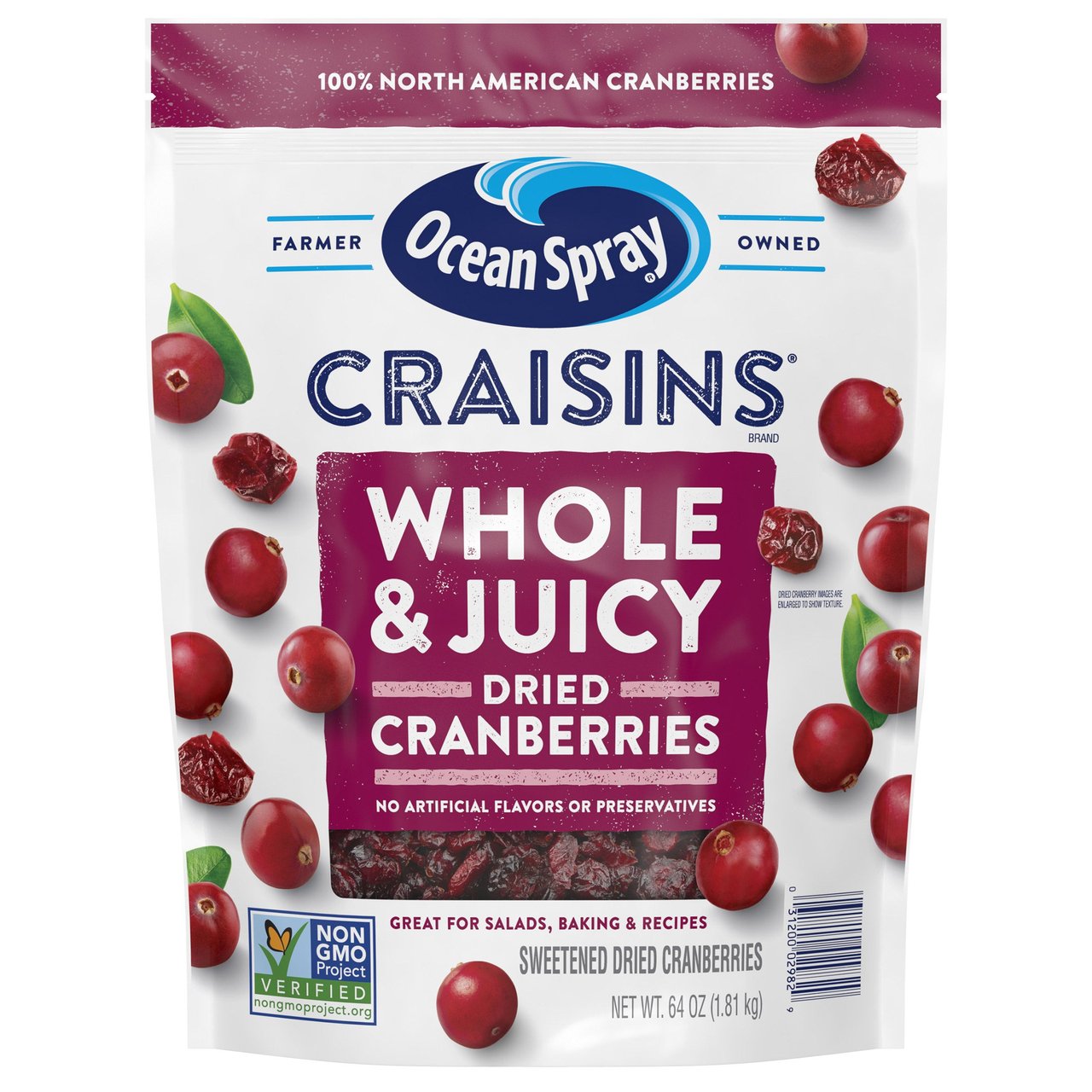 Ocean Spray Whole Craisins 64 oz - Image 1