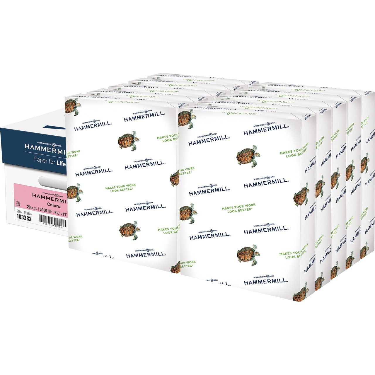 Hammermill Pink Color Copy Paper (HAM103382CT), 5,000 Sheets - Image 1