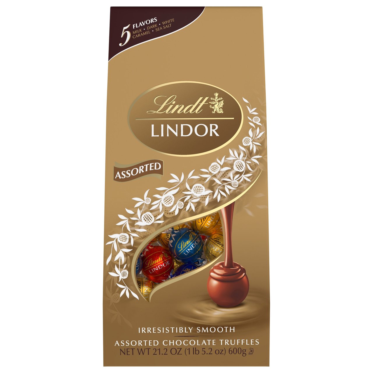 Lindt Lindor Chocolate Truffles 5 Flavor Assortment, 21.2 oz - Image 1