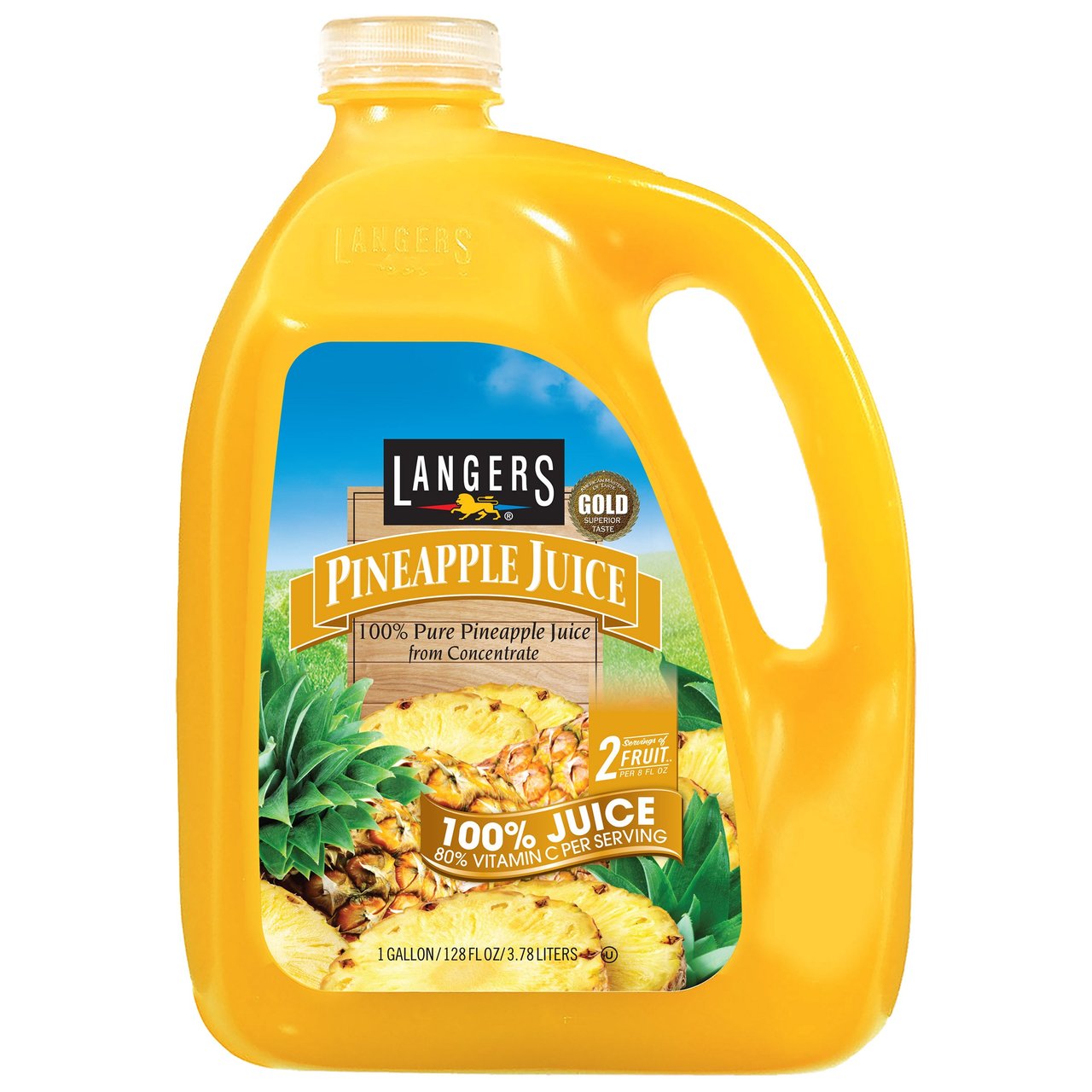 Langers Pineapple Juice 128 Fl Oz (4 Qts) - Image 1