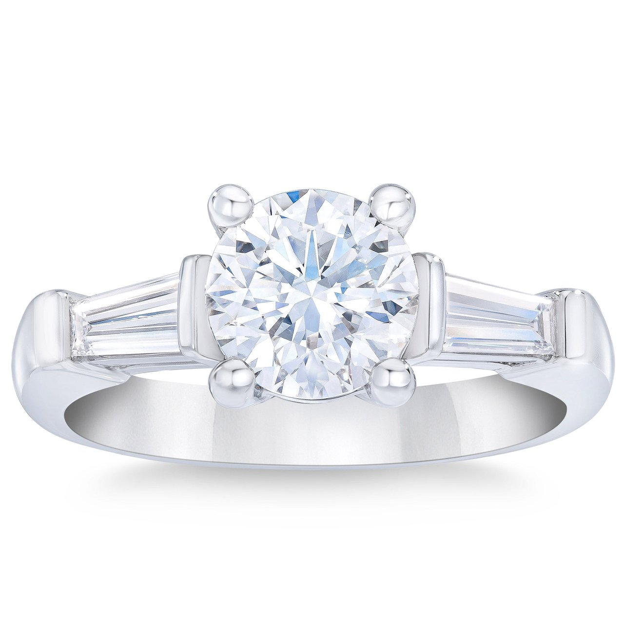 1.96CTW ROUND DIAMOND PLATINUM 2 BAG RING 1.50CT CENTER VS2 "G" - Image 1