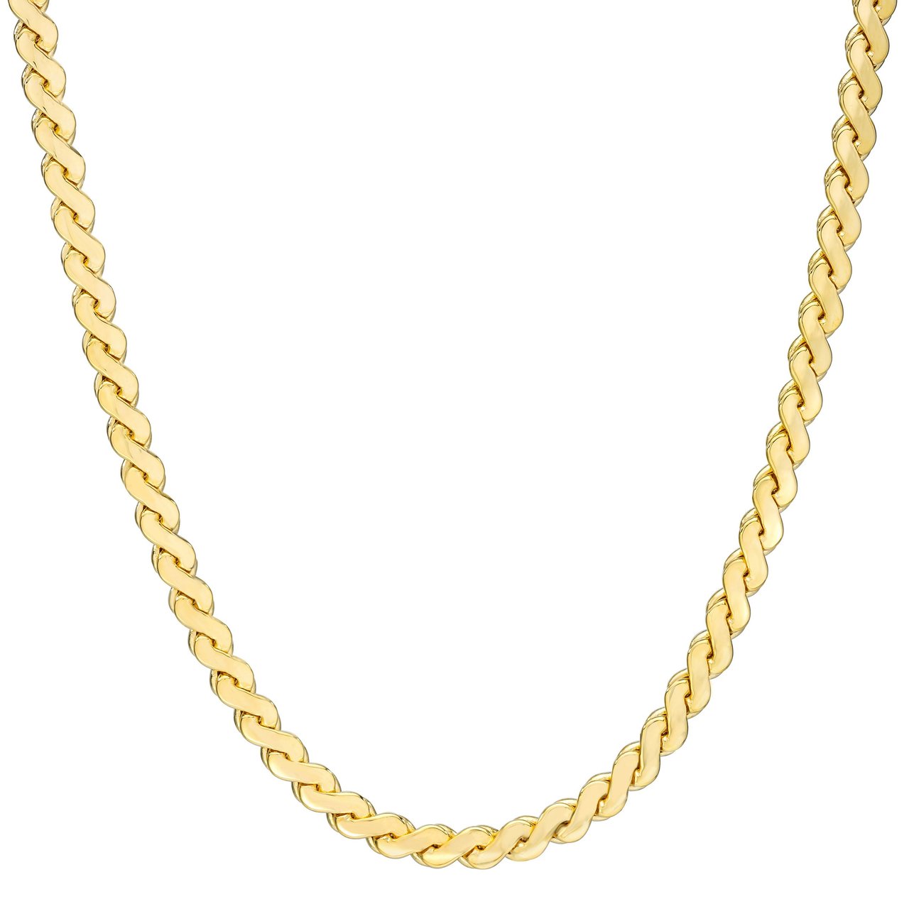 14kt Yellow Gold Serpentine Necklace 18" - Image 1