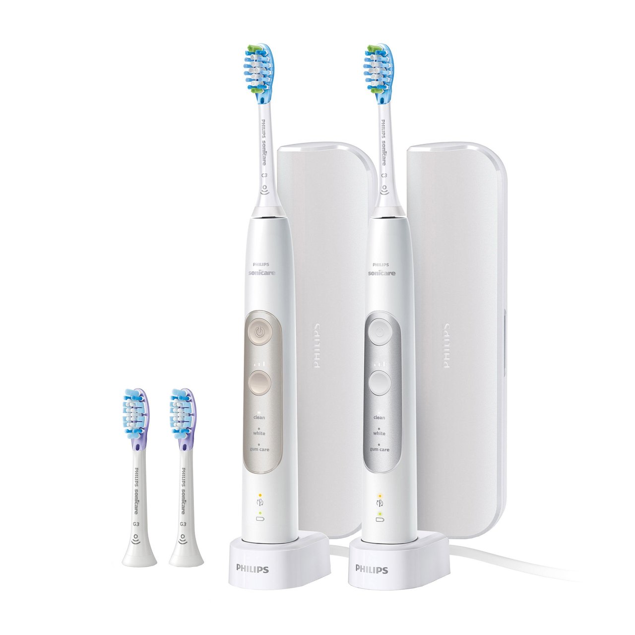 Philips Sonicare PerfectClean Rechargeable Electric Toothbrush Handle 2-Pack - Image 1