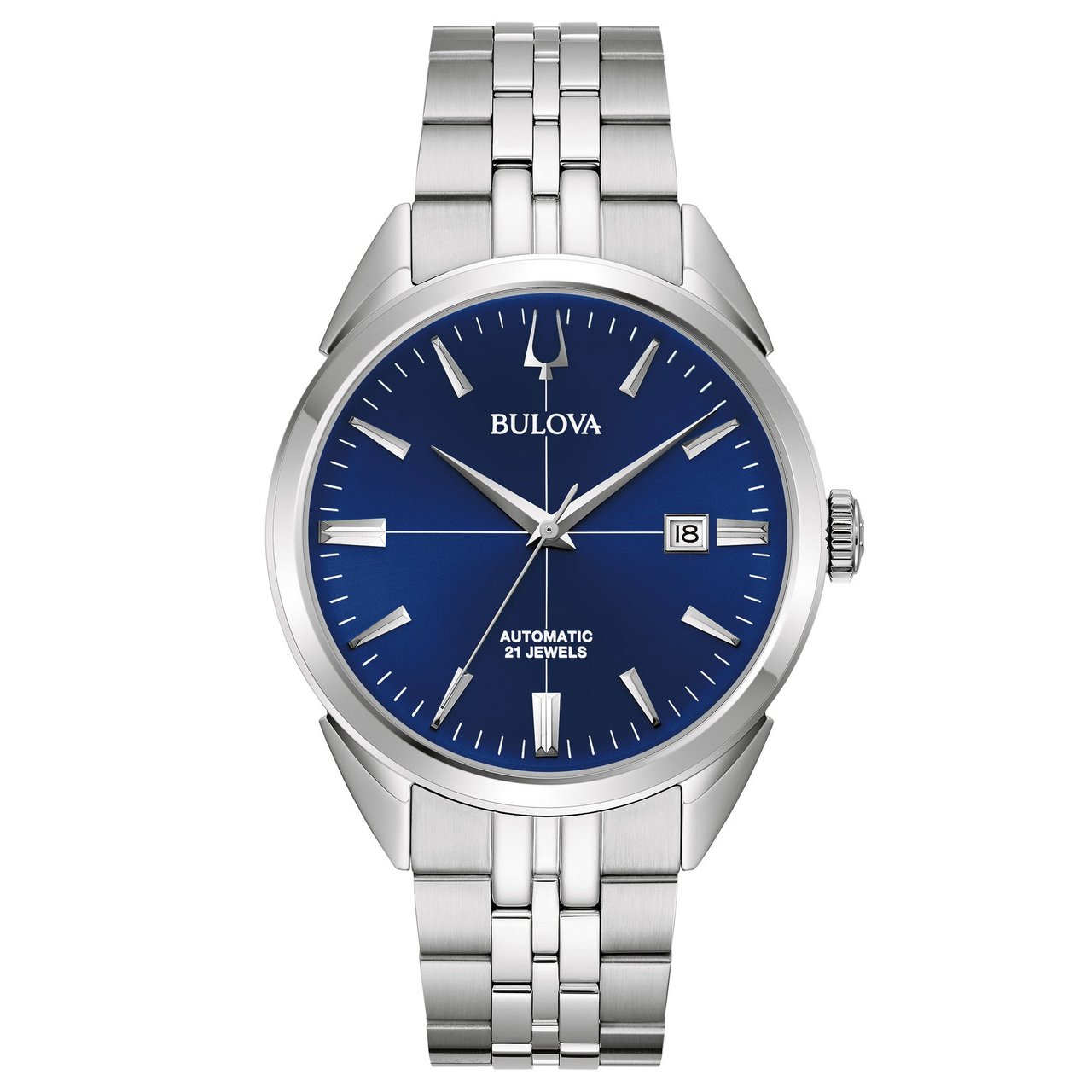 BULOVA CLASSIC SUTTON STAINLESS STEEL BLUE DIAL MENS WATCH - Image 1