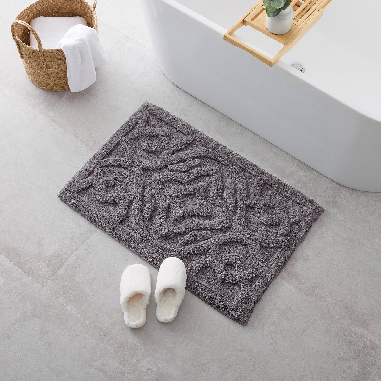 WelHome Orsan Cotton Bath Rug 24" x 36" - Image 1