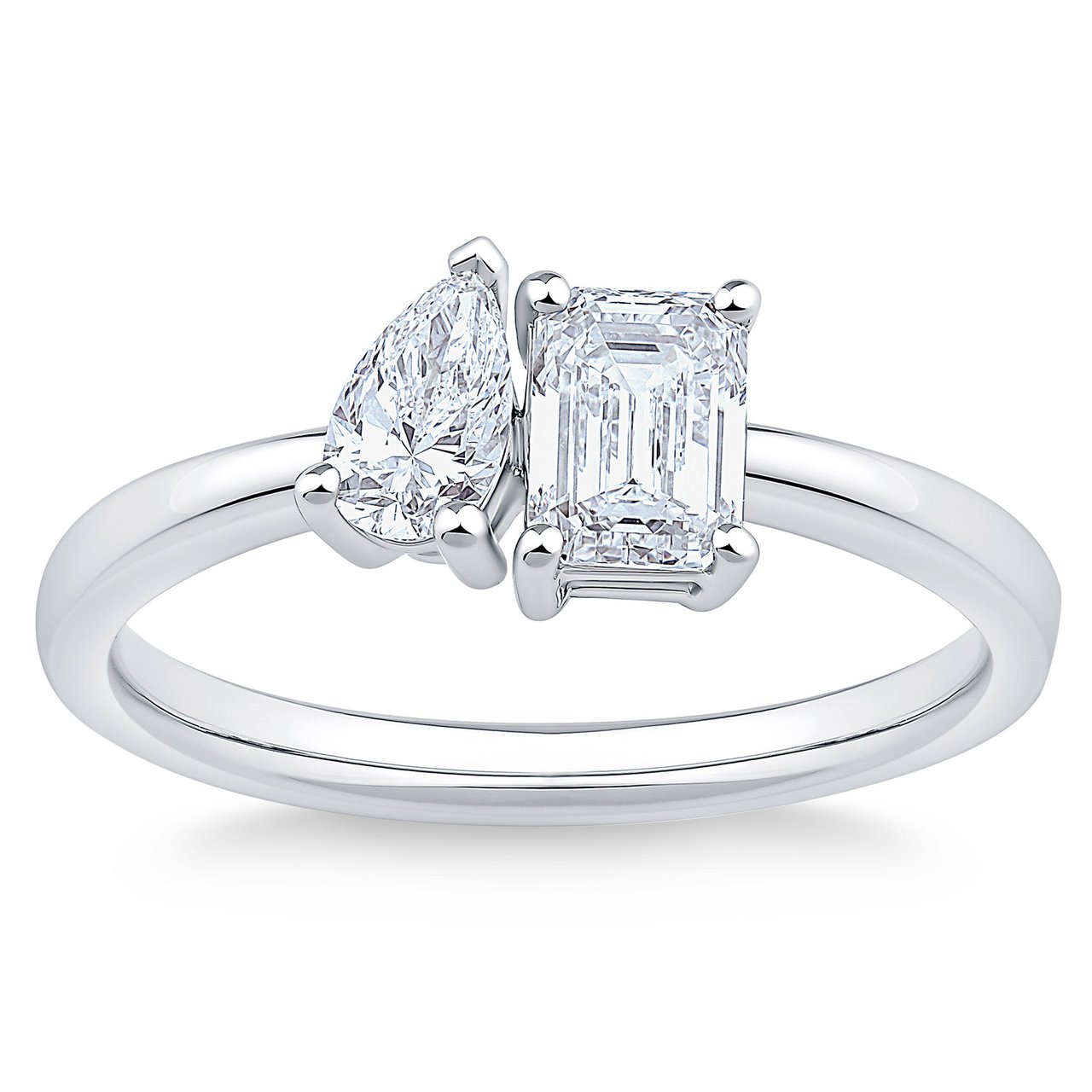 Platinum VS2 G 1.00 CTW Toi et Moi Diamond Ring - Image 1
