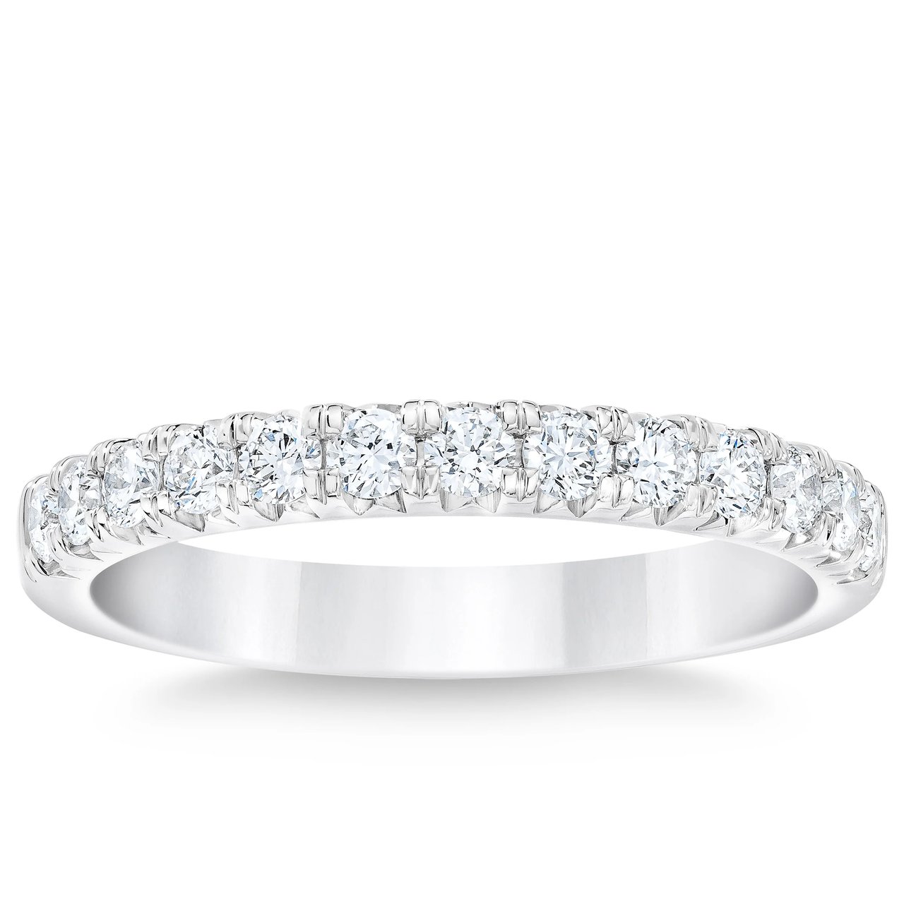 Platinum VS2 F Color 0.50 CTW Round Diamond Band, Size 6 - Image 1