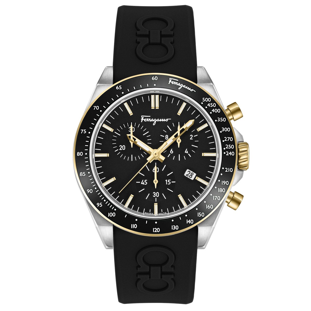 Ferragamo Urban Chrono Stainless Steel Black Silicone Men's Watch - Image 1