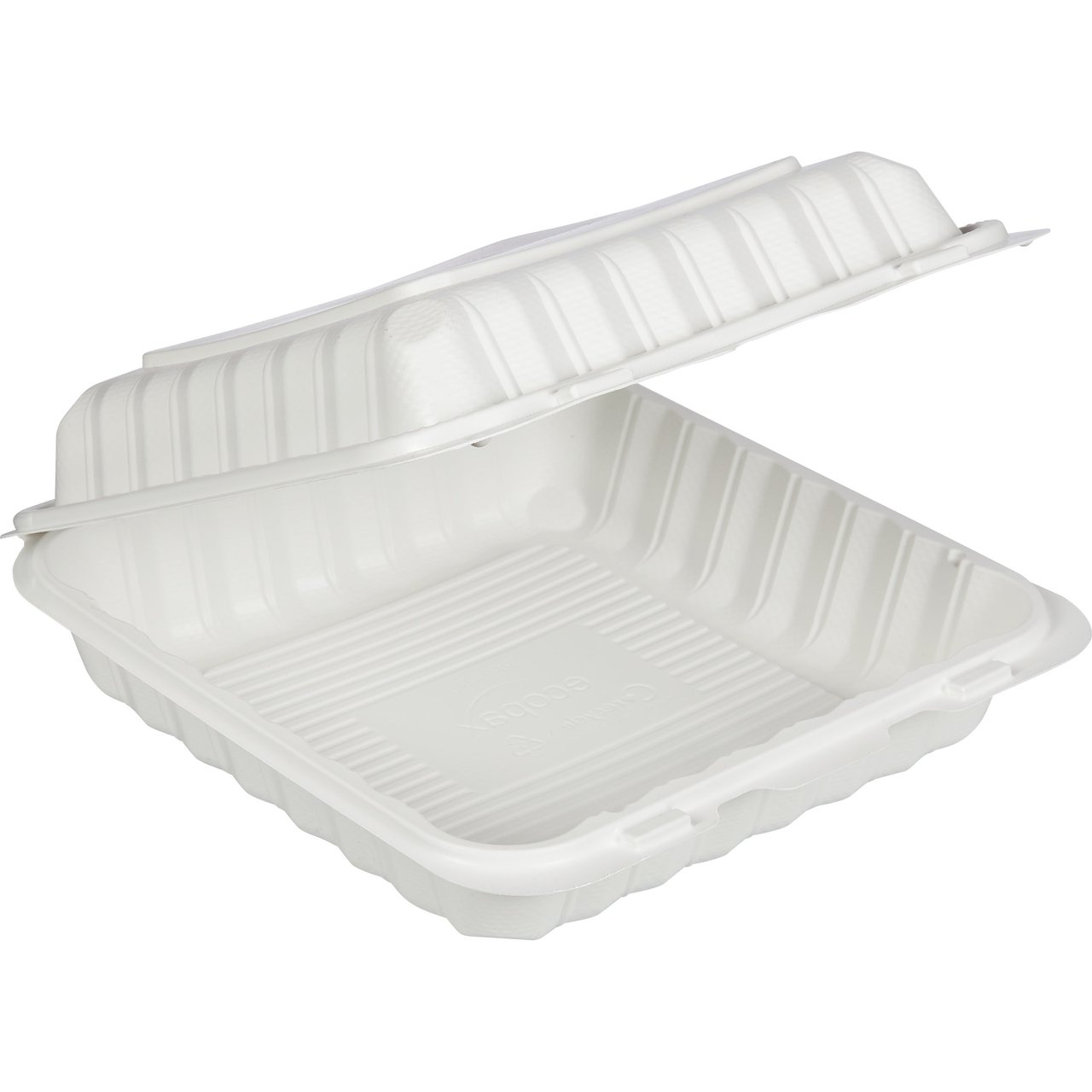 Vital International Solutions 9" Single Compartment Hinged Container White 150 CT - Image 1