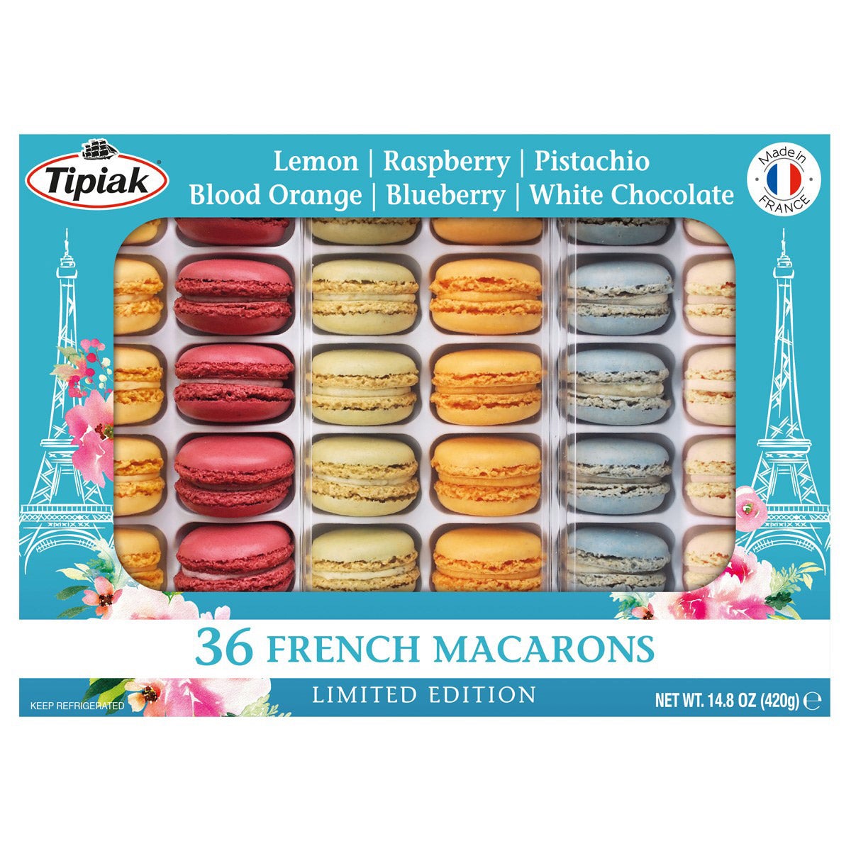 Tipiak French Macarons 36 CT, 16.1 oz (1.005 lb) - Image 1