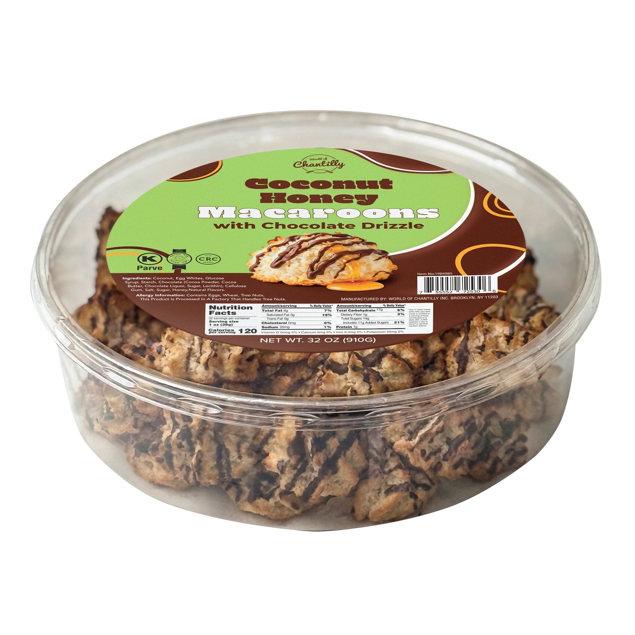 Honey Coconut Macaroon with Chocolate Drizzle 32 oz - Image 1