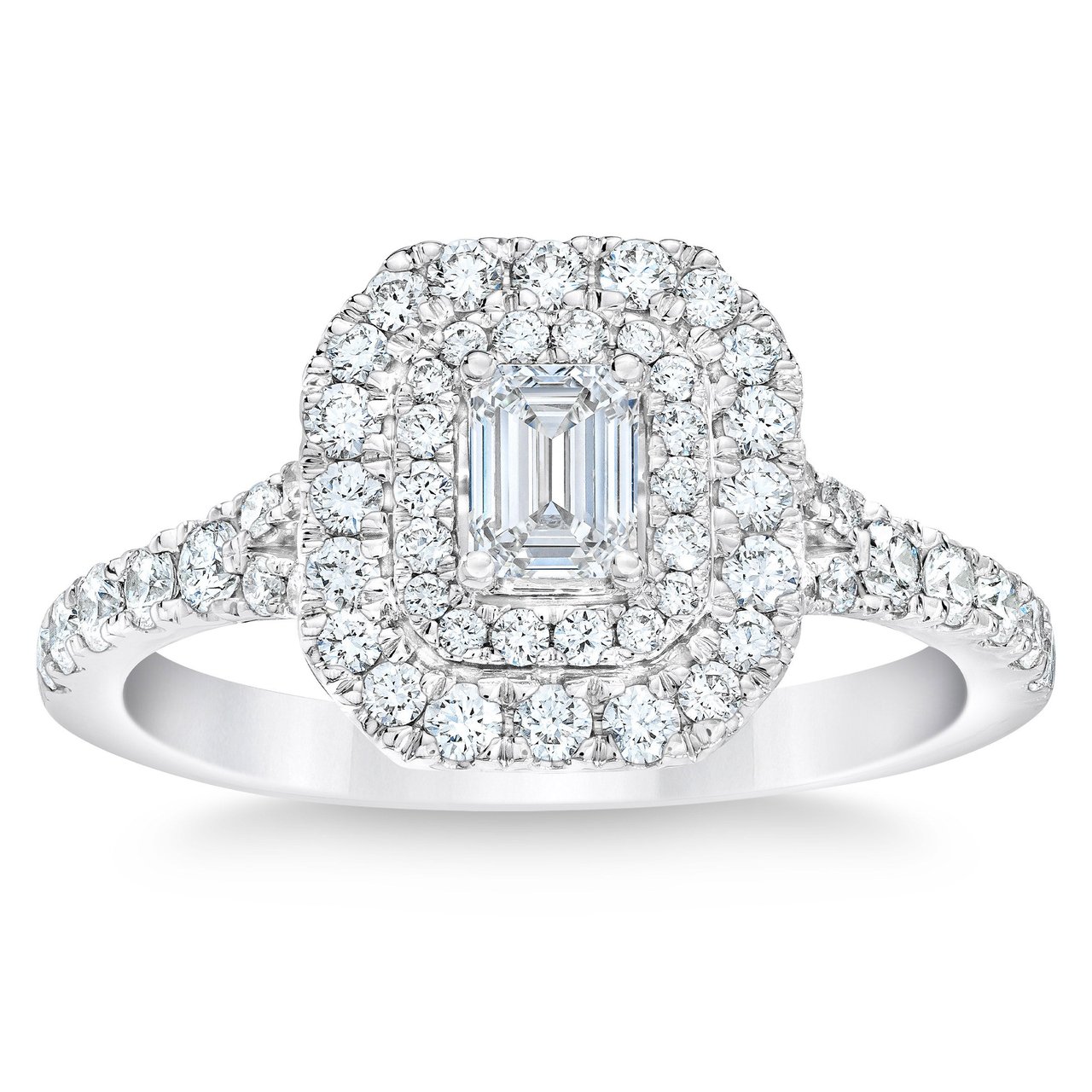 14kt White Gold VS2 I 1.00ctw Emerald Cut Diamond Ring - Image 1
