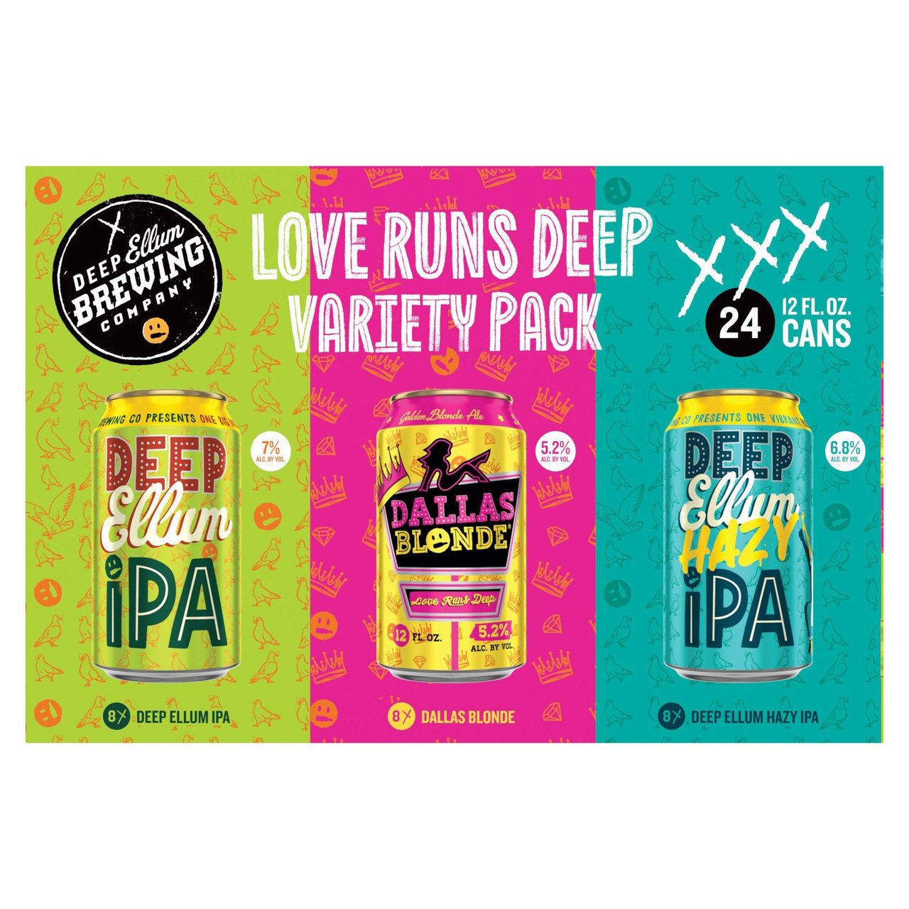 Deep Ellum Brewing Love Runs Deep Variety Pack, 24/12 oz Cans - Image 1
